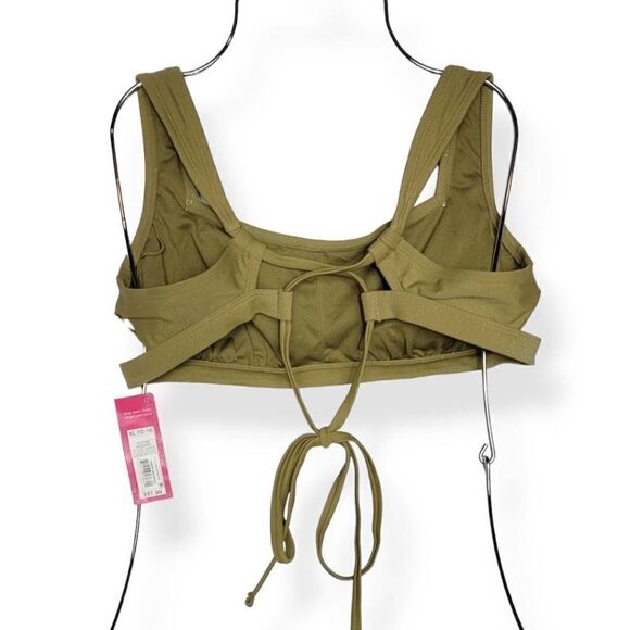 Xhilaration Green Glittery Bikini Top X-Small Jrs. - Picture 2 of 4